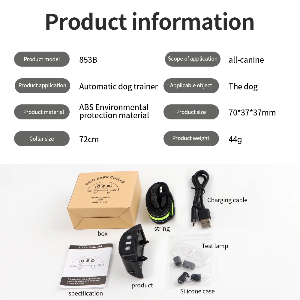 Collier Anti-Aboiement Efficace Automatique pour Chien