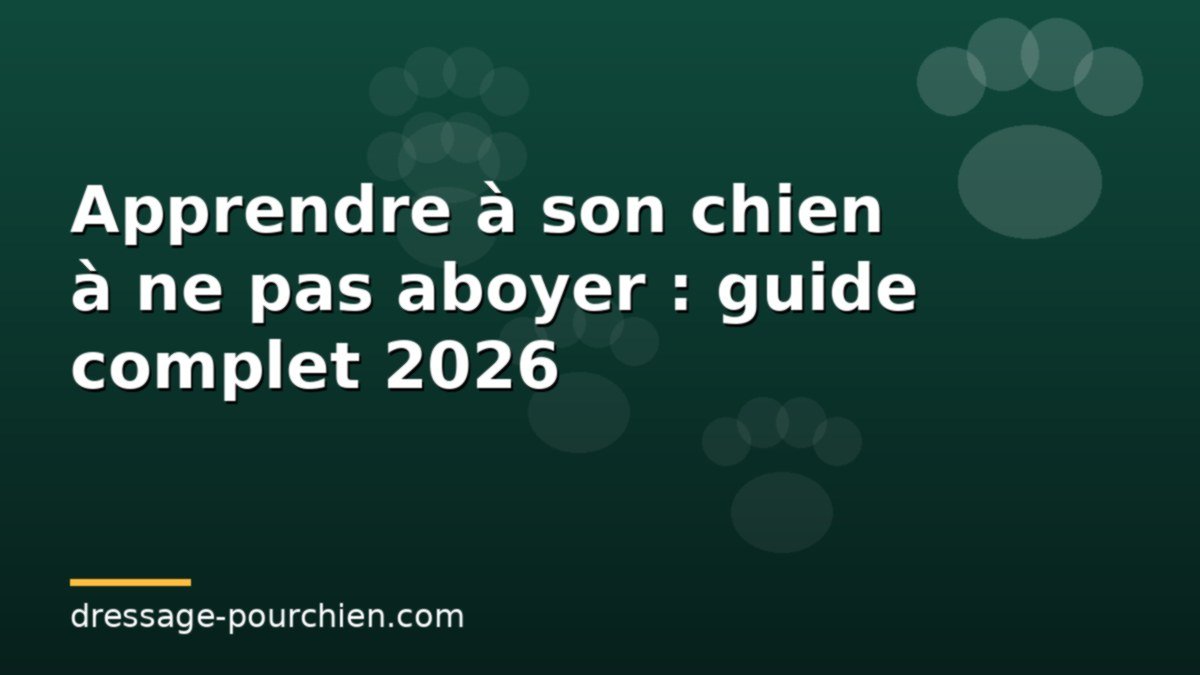You are currently viewing Apprendre à son chien à ne pas aboyer : guide complet 2026