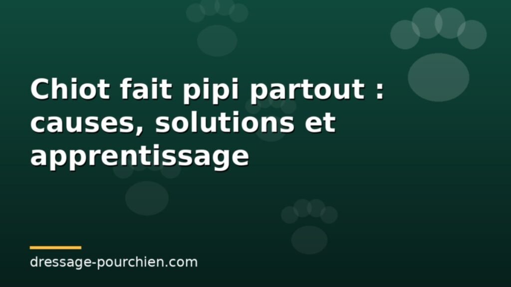Chiot fait pipi partout : causes, solutions et apprentissage