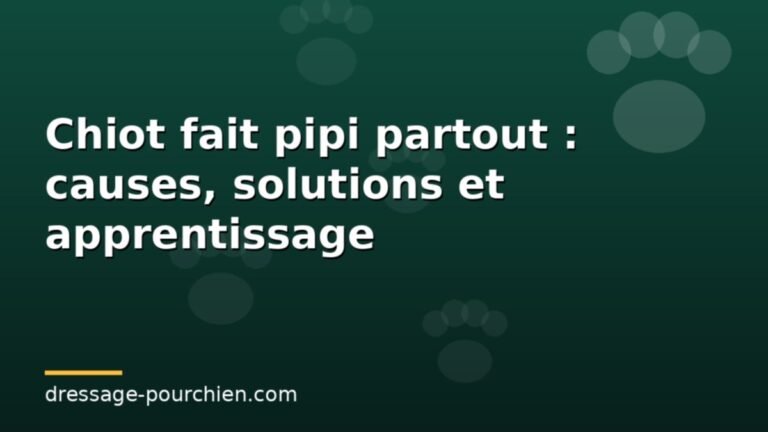 Lire la suite à propos de l’article Chiot fait pipi partout : causes, solutions et apprentissage